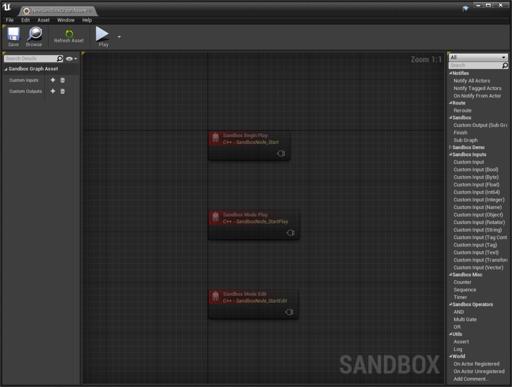 Sandbox graph default interface